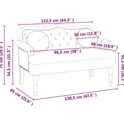 vidaXL Banco Chesterfield Marrón 120.5 x 65 x 75 cm Cuero sintético Marr&oacute;n Best