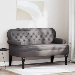 vidaXL Bancos-Banco Chesterfield 119,5 x 64,5 x 75 cm Cuero sintético
