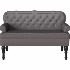 vidaXL Bancos-Banco Chesterfield 119,5 x 64,5 x 75 cm Cuero sintético