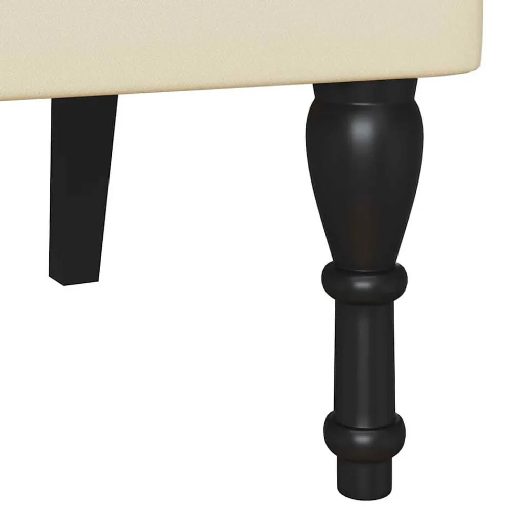 vidaXL Banco Chesterfield 120.5 x 65 x 75 cm Cuero sintético Crema Discount