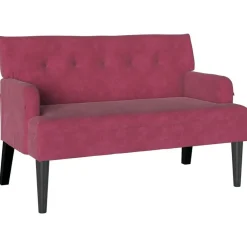 vidaXL Bancos-Banco Chesterfield Rojo vino 112 x 65,5 x 75 cm Terciopelo