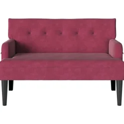 vidaXL Bancos-Banco Chesterfield Rojo vino 112 x 65,5 x 75 cm Terciopelo