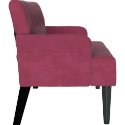 vidaXL Bancos-Banco Chesterfield Rojo vino 112 x 65,5 x 75 cm Terciopelo