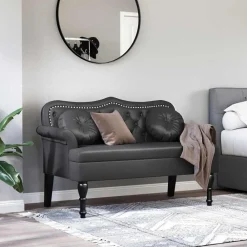 vidaXL Bancos-Banco Chesterfield 120.5 x 65 x 75 cm Cuero sintético