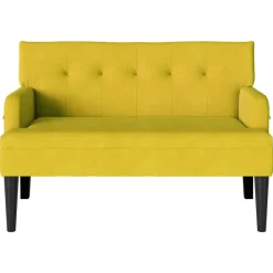 vidaXL Banco Chesterfield 112 x 65,5 x 75 cm Terciopelo Amarillo Sale