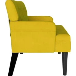 vidaXL Banco Chesterfield 112 x 65,5 x 75 cm Terciopelo Amarillo Sale