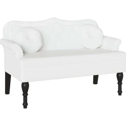 vidaXL Bancos-Banco Chesterfield con cojín 120.5 x 65 x 75 cm Cuero sintético