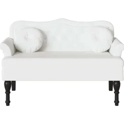 vidaXL Bancos-Banco Chesterfield con cojín 120.5 x 65 x 75 cm Cuero sintético
