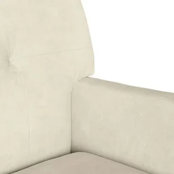 vidaXL Banco Chesterfield 112 x 65,5 x 75 cm Terciopelo Crema New