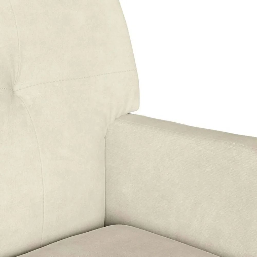 vidaXL Banco Chesterfield 112 x 65,5 x 75 cm Terciopelo Crema New