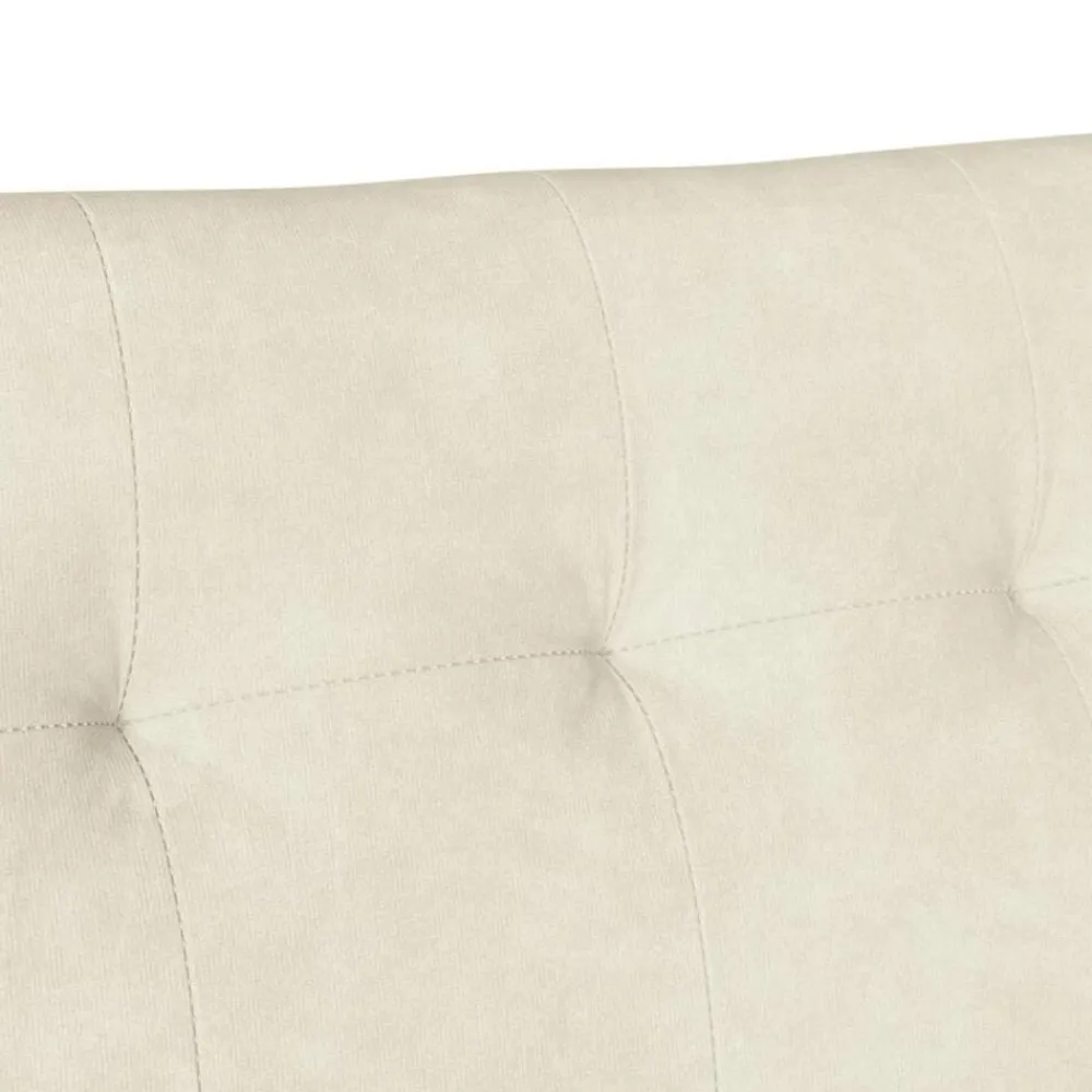 vidaXL Banco Chesterfield 112 x 65,5 x 75 cm Terciopelo Crema New