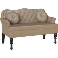 vidaXL Bancos-Banco Chesterfield 120.5 x 65 x 75 cm Cuero sintético