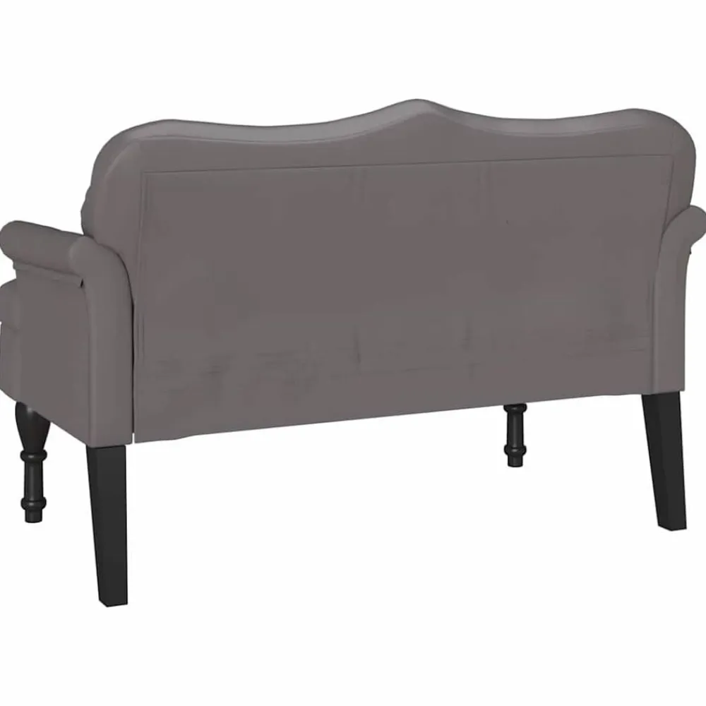 vidaXL Banco Chesterfield 120.5 x 65 x 75 cm Cuero sintético Gris Sale