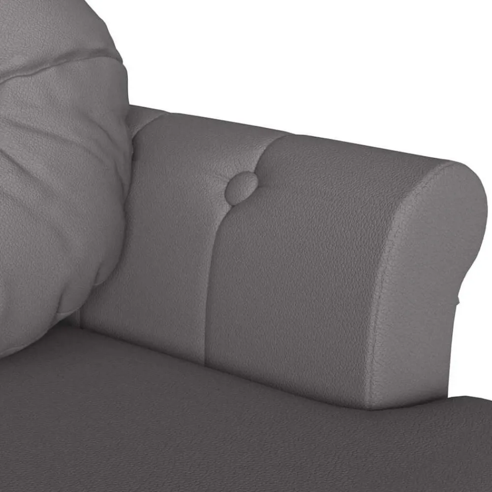 vidaXL Banco Chesterfield 120.5 x 65 x 75 cm Cuero sintético Gris Sale