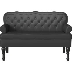 vidaXL Bancos-Banco Chesterfield 119,5 x 64,5 x 75 cm Cuero sintético