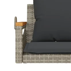 vidaXL Muebles De Jardín-Banco columpio con cojines ratán sintético gris 109x62x40 cm