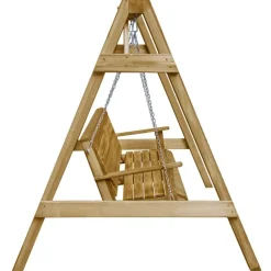 vidaXL Banco columpio de jardín madera pino impregnada 205x150x157 cm