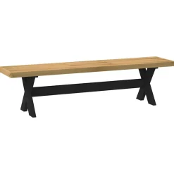 vidaXL Bancos-Banco comedor NOAIN patas forma X madera maciza pino