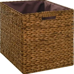 vidaXL Banco con 2 cestas hierba marina 71x40x42 cm marrón Marr&oacute;n Online