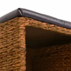 vidaXL Banco con 2 cestas hierba marina 71x40x42 cm marrón Marr&oacute;n Online