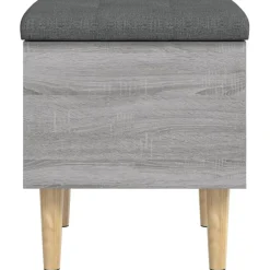 vidaXL Banco con almacenaje madera ingeniería 42x42x46 cm Gris sonoma
