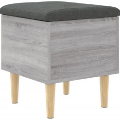vidaXL Banco con almacenaje madera ingeniería 42x42x46 cm Gris sonoma