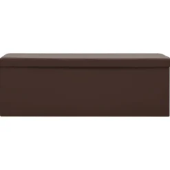 vidaXL Banco con almacenaje plegable marrón PVC Marrón Discount