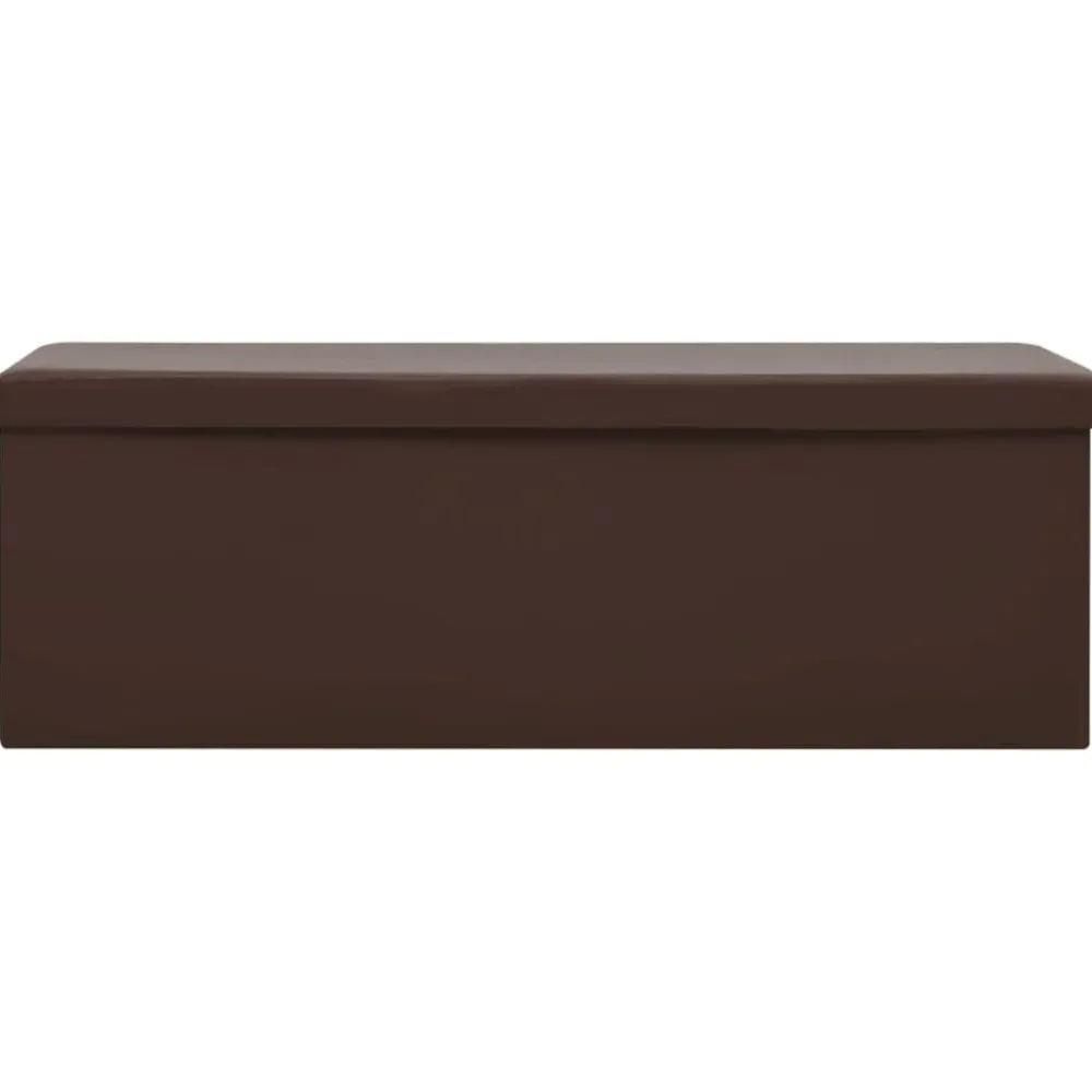 vidaXL Banco con almacenaje plegable marrón PVC Marrón Discount