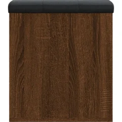 vidaXL Banco con almacenaje madera ingeniería roble marrón 42x42x45 cm Marr&oacute;n roble Online