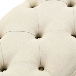 vidaXL Banco con almacenaje 110 cm madera maciza de abeto color crema y tela Clearance