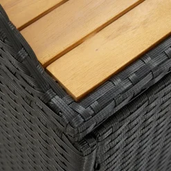 vidaXL Banco con almacenaje madera acacia ratán PE gris 100x50x52 cm Outlet