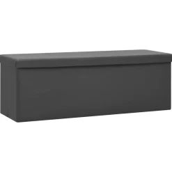 vidaXL Banco con almacenaje plegable PVC Gris Online