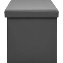 vidaXL Banco con almacenaje plegable PVC Gris Online