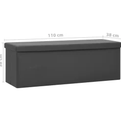 vidaXL Banco con almacenaje plegable PVC Gris Online