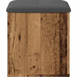 vidaXL Bancos-Banco con almacenaje madera ingeniería madera vieja 42x42x45 cm