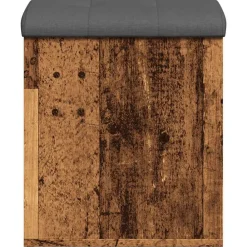 vidaXL Bancos-Banco con almacenaje madera ingeniería madera vieja 42x42x45 cm