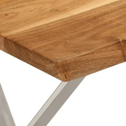 vidaXL Bancos-Banco con borde natural madera de acacia maciza 105 cm