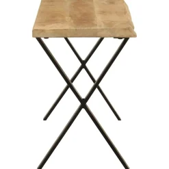 vidaXL Banco con borde natural de madera de mango maciza 105 cm Negro Sale