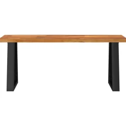 vidaXL Bancos-Banco con borde vivo madera maciza de acacia 110 cm