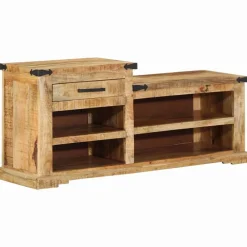 vidaXL Bancos-Banco con cajón Marrón 110 x 35 x 50 cm Mango rugoso
