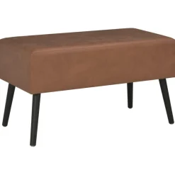 vidaXL Banco con cajones cuero sintético marrón oscuro 80 cm Marr&oacute;n oscuro New