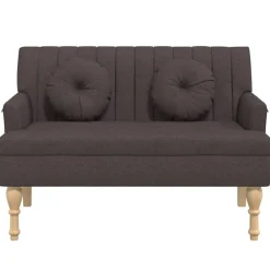 vidaXL Banco con cojines tela marrón oscuro 113x64,5x75,5 cm Marr&oacute;n oscuro Hot