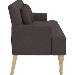 vidaXL Banco con cojines tela marrón oscuro 113x64,5x75,5 cm Marr&oacute;n oscuro Hot