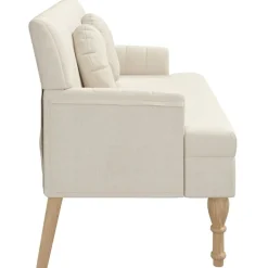vidaXL Banco con cojines 113x64,5x75,5 cm Lino Sale