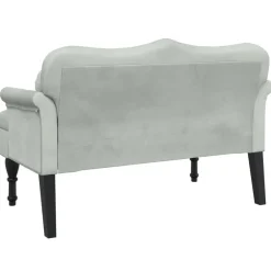 vidaXL Banco con cojines 120,5x65x75 cm terciopelo Gris claro Sale