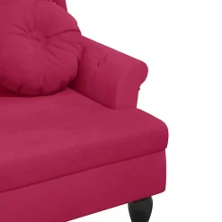 vidaXL Bancos-Banco con cojines terciopelo rojo tinto 120,5x65x75 cm