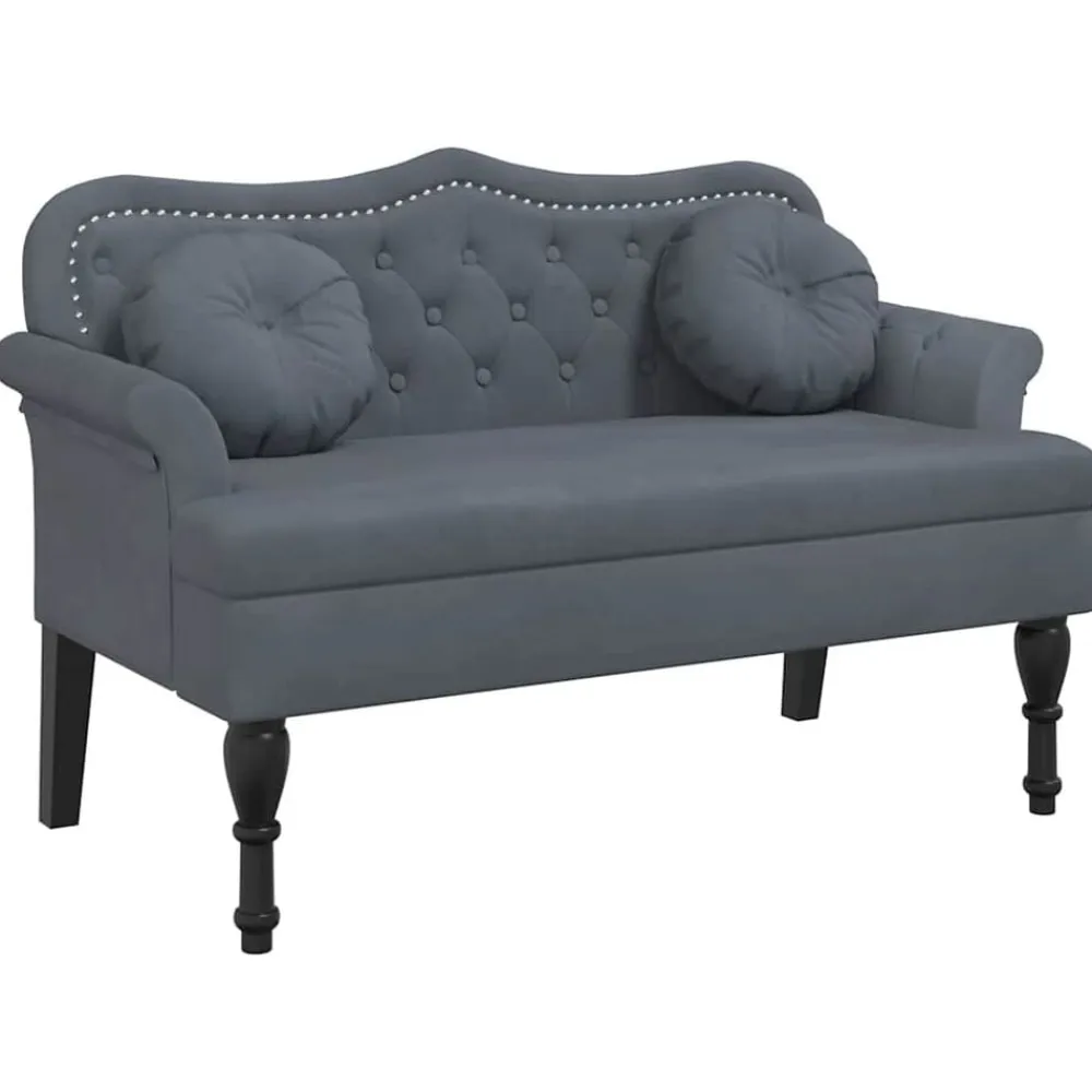 vidaXL Bancos-Banco con cojines de terciopelo 120,5x65x75 cm
