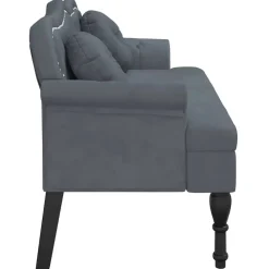 vidaXL Bancos-Banco con cojines de terciopelo 120,5x65x75 cm
