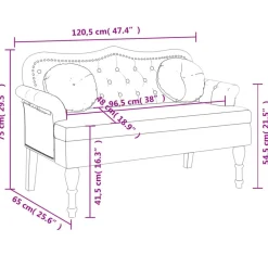 vidaXL Banco con cojines terciopelo 120,5x65x75 cm Rosa Best