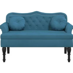 vidaXL Bancos-Banco con cojines terciopelo 120,5x65x75 cm